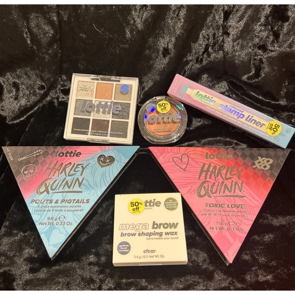 Lot‎ 6 Piece Lottie London Lot Blush Eye Shadow Harley Quinn Eye Brow Wax Makeup